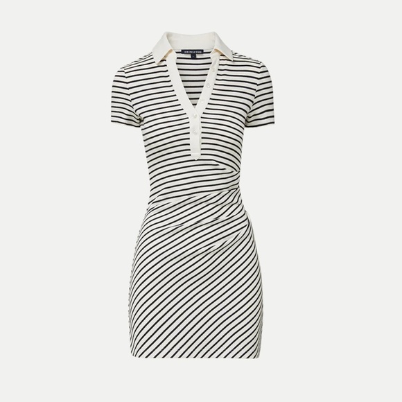 Veronica Beard Dresses & Skirts - Veronica Beard Black and White Striped Polo Mini Dress